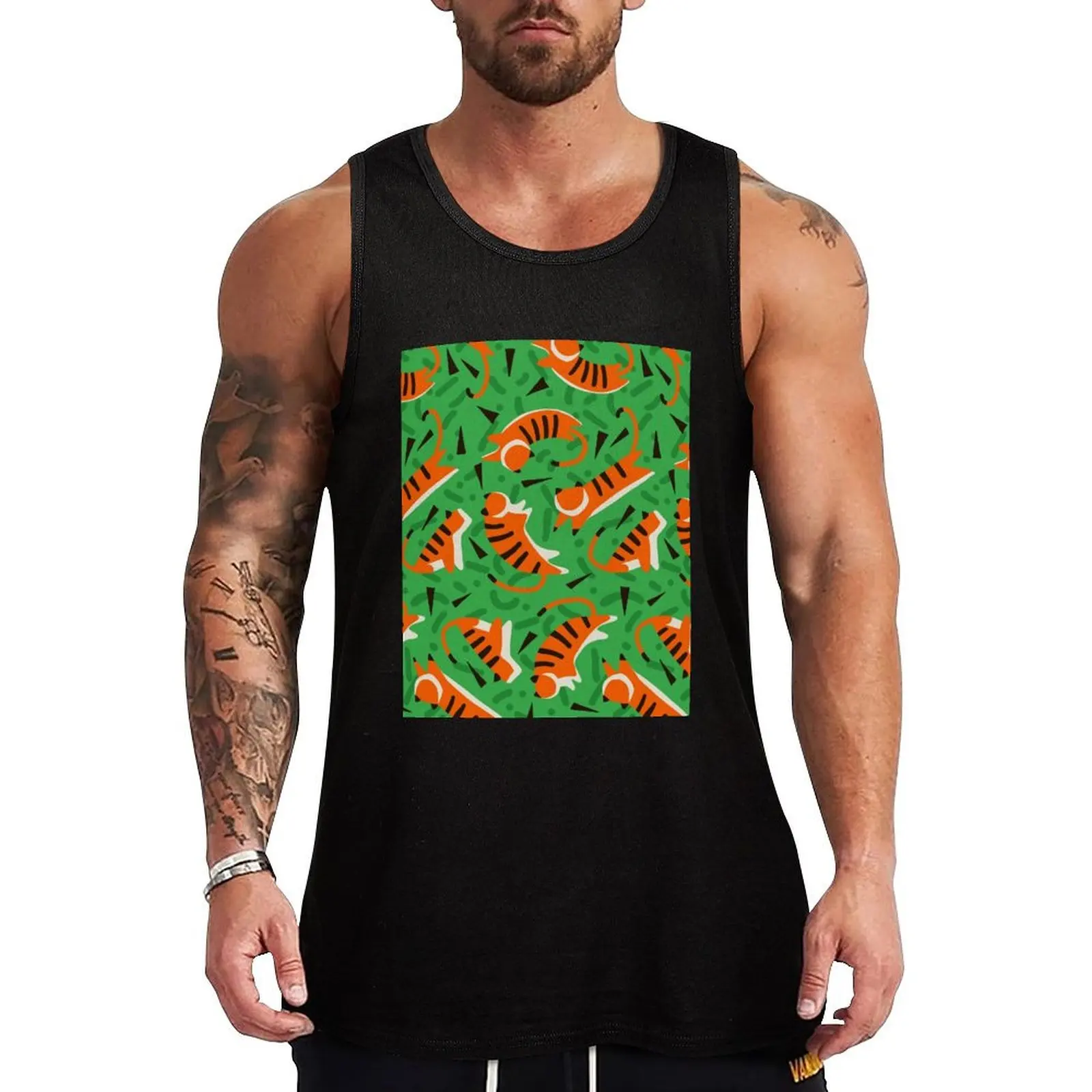 

Tiger Jungle Tank Top Nature Print Tank Top Landscape Graphic Sleeveless