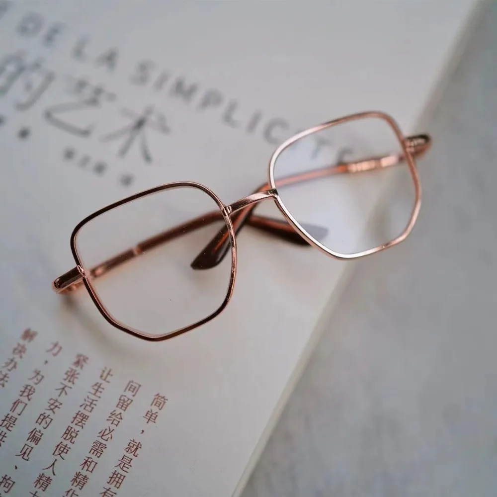 Metal Rectangle Plush Doll Glasses Clear Lens Miniature Eyeglasses 8.5cm Glasses For Labubu Toys Decoration For Doll Accessories