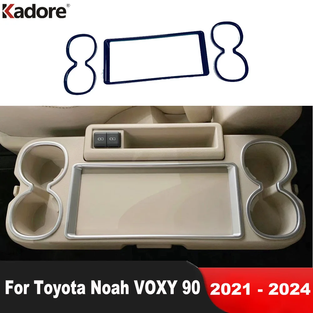 Car Center Console Water Cup Holder Frame Cover Trim For Toyota Noah VOXY 90 2021 2022 2023 2024 Carbon Interior Accessories