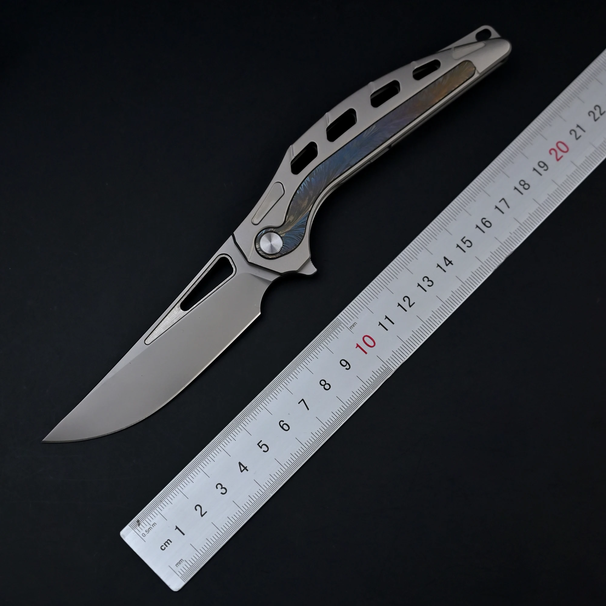 

[Phoenix] M390 powder steel high-hardness sharp titanium alloy outdoor camping pocket knife fruit knife