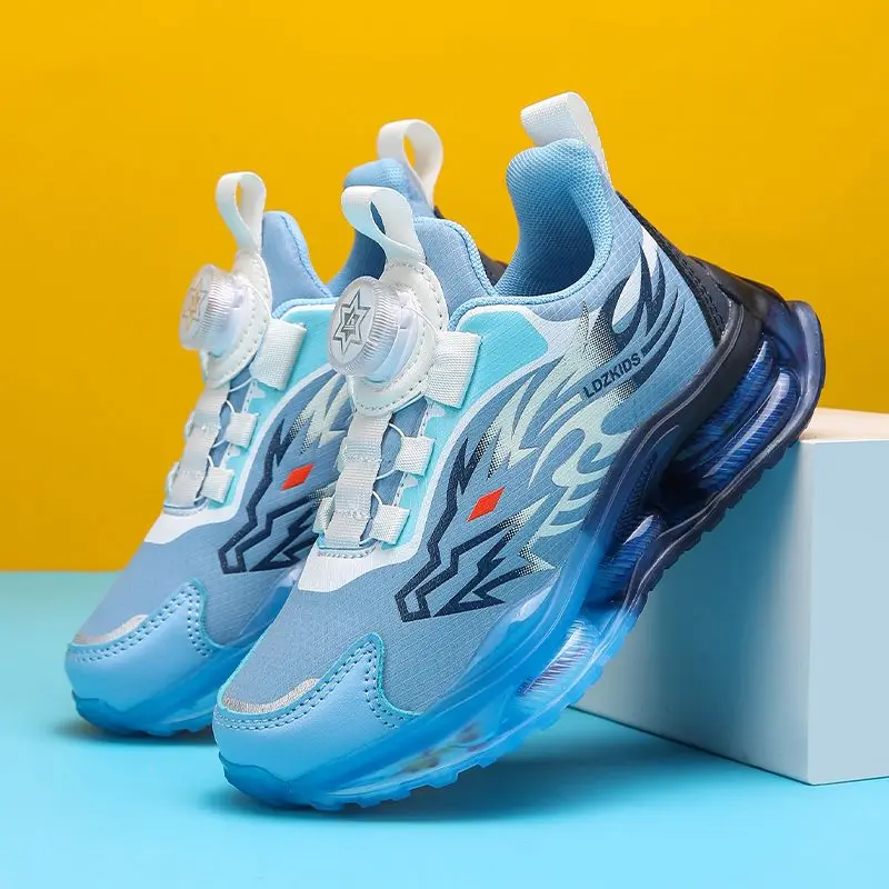 

Spring Autumn Kids Sports Shoes Waterproof Breathable Running Sneakers with Rotating Buckle for Boys and Girls