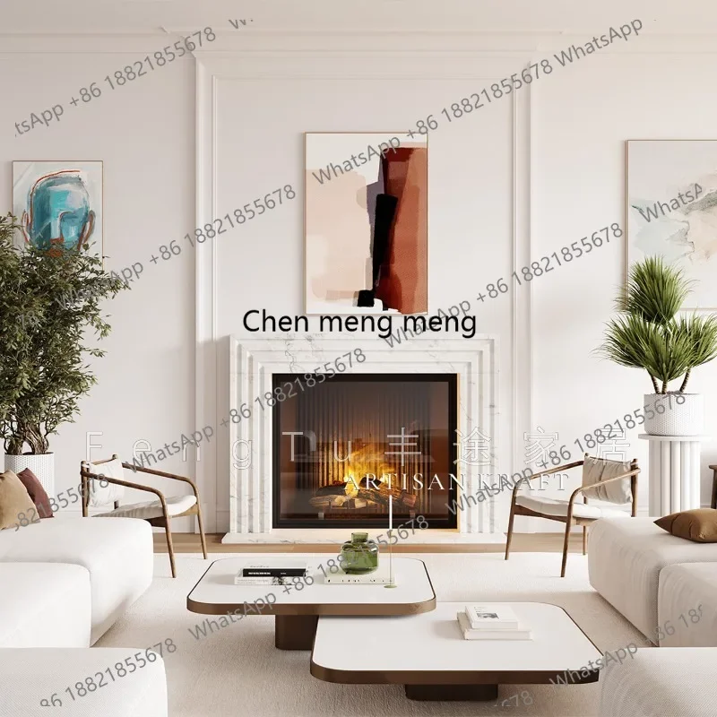 French style, natural marble fireplace carving living room home stone carving decorative cabinets, mantel E136