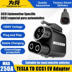 Tesla to CCS1 Charging EV Adapter 250KW NACS to CCS Electric Vehicle Turbocharger suitable for all Ford Rivian R1T R1S R2 R3