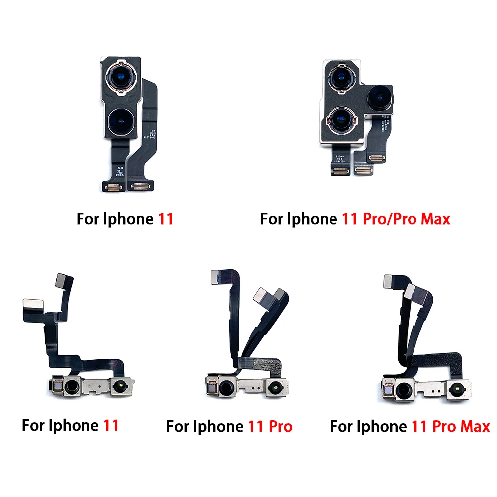 กล้องหน้าหลัง5ชิ้นสำหรับ iPhone 11 / 11 pro/ 11 PRO MAX ทดสอบคุณภาพสูงด้านหลังกล้องหลักสายเฟล็กซ์สำหรับโทรศัพท์