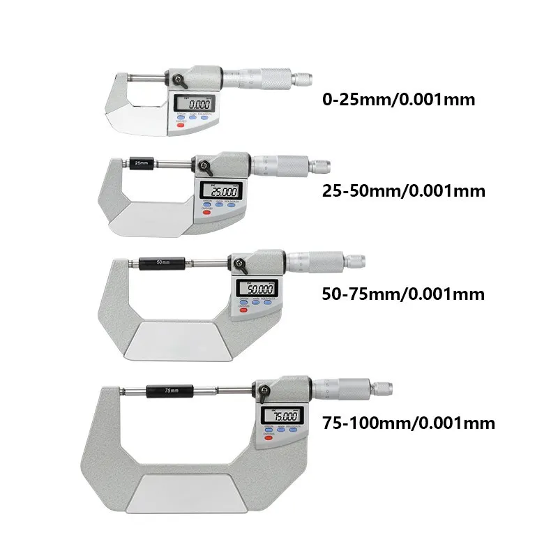 HAMPTON Outside Digital Micrometer IP65 0.001mm 0-25/50/75/100mm Water/Oil Proof Electronic Gauge Measure Caliper Micrometer