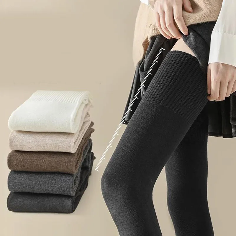 

Winter Thigh High Socks For Women 100cm Lengthened Jk Lolita Stockings Solid Color Over The Knee Stocks Slim Velvet Thigh Socks