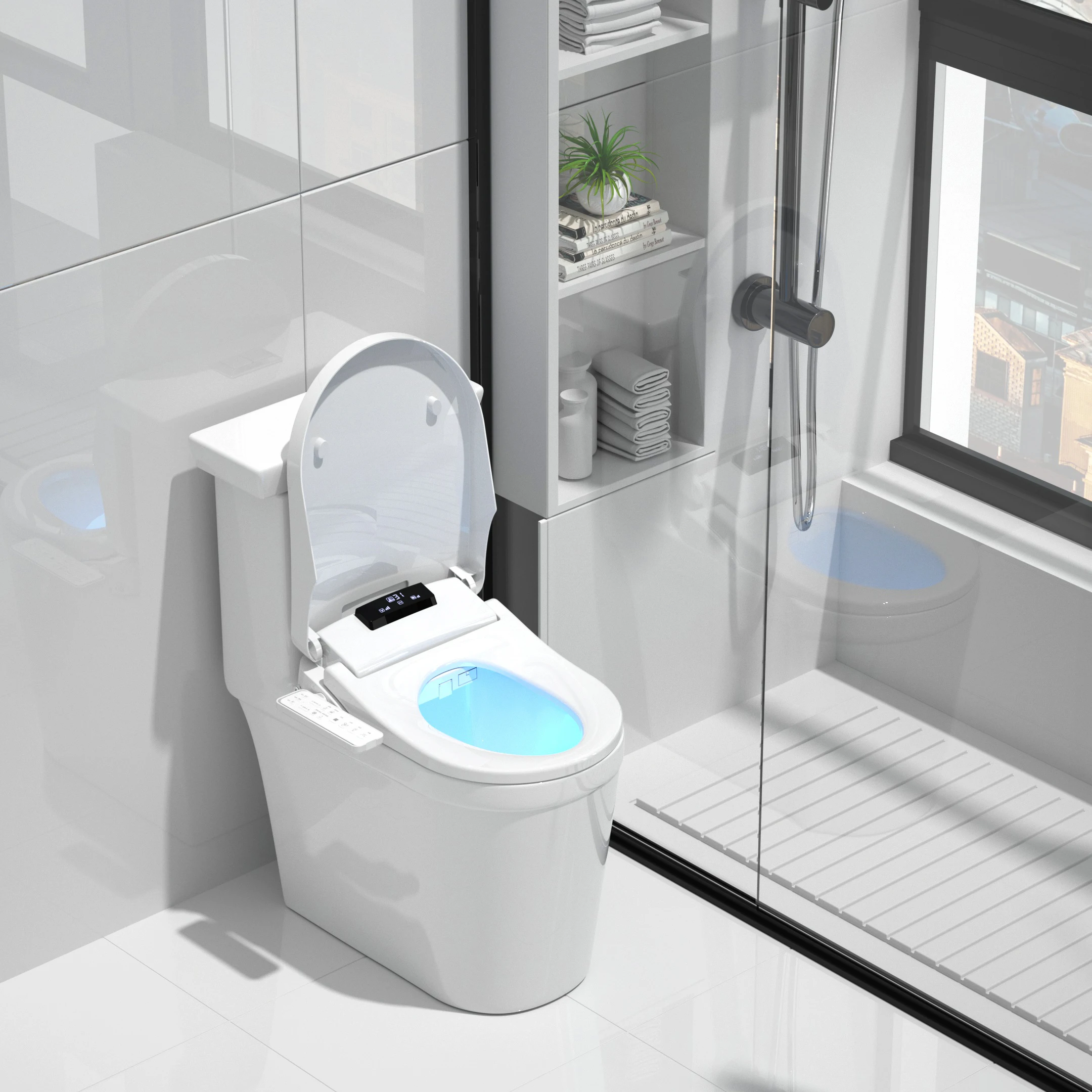 Imagem -04 - Foheel-d Shape Smart Toilet Cover Assento Auto Open Tampa Inteligente