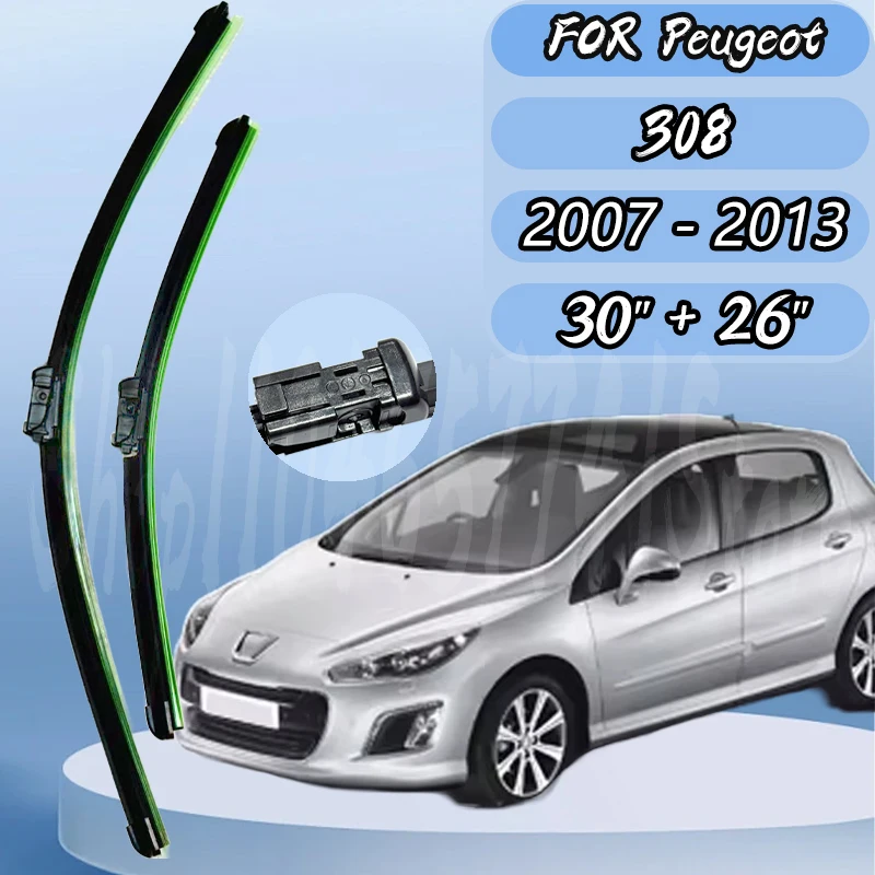 Front Wiper Blades Set For Peugeot 308 T7 Hatchback 2007 - 2013 Windshield Windscreen Window 30