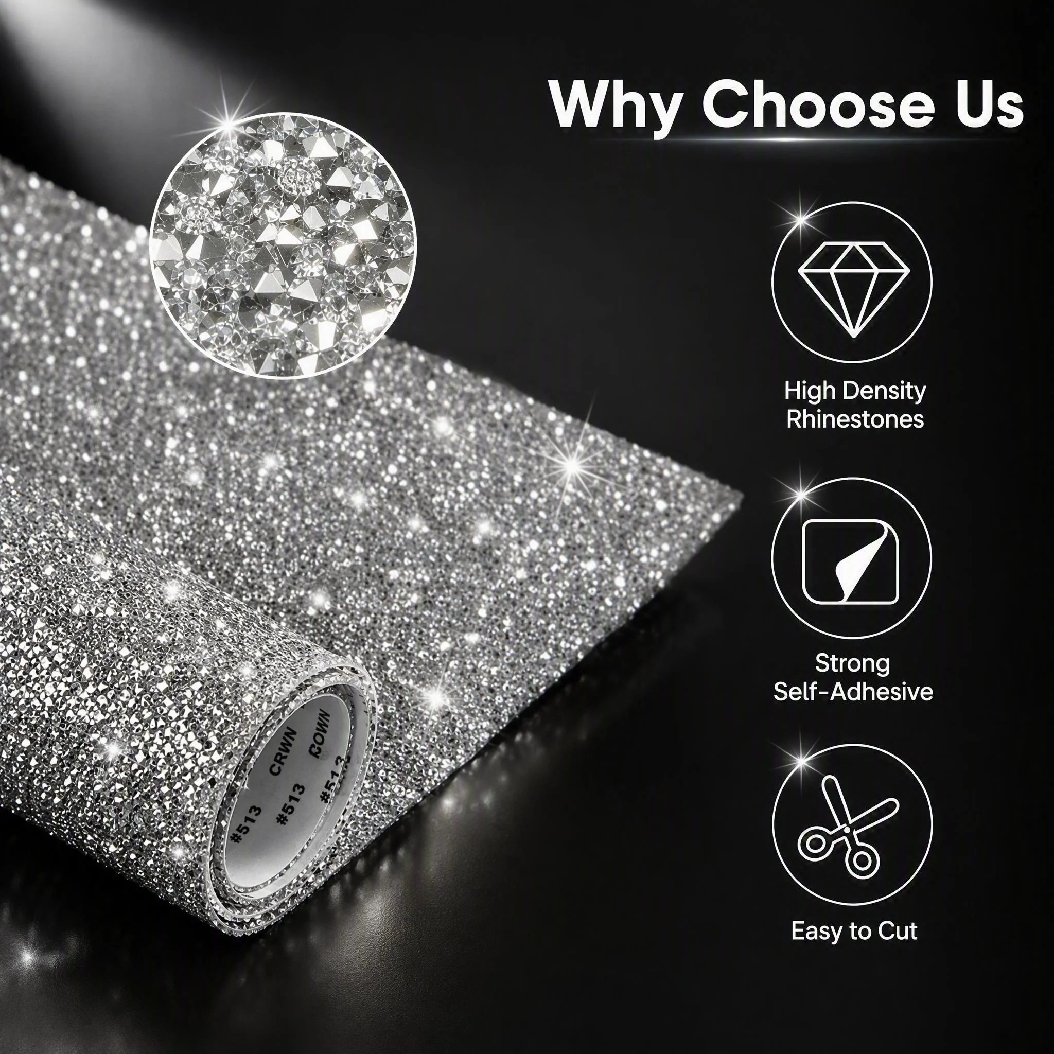 Self Adhesive Rhinestone Sheet Colorful Crystal Diamond Sticker DIY Car Phone Shoes Bags Decoration Craft Trim 24x20cm 24x40cm