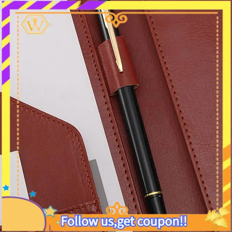 Latest-A4 PU Padfolio File Folder Portfolio Business Document Holder Metal Clipboard Pad Document Organizer Holder Easy Install