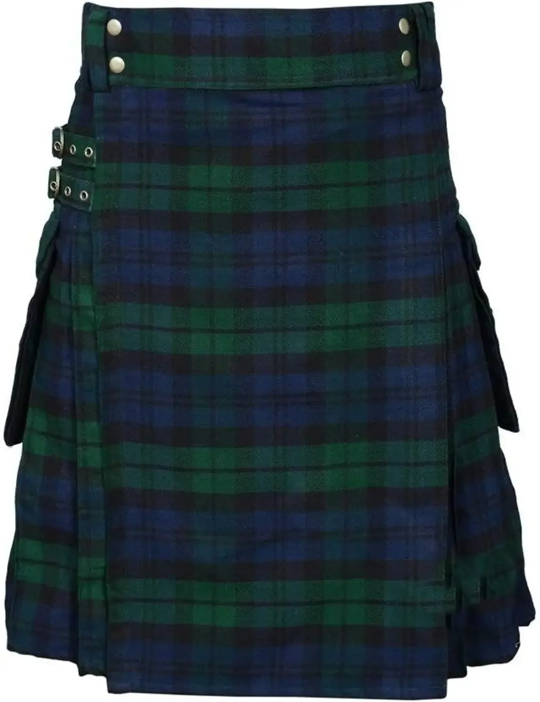 Tartan Utility Kilts für Männer Tartan-Kilt mit Riemen und großen Cargotaschen