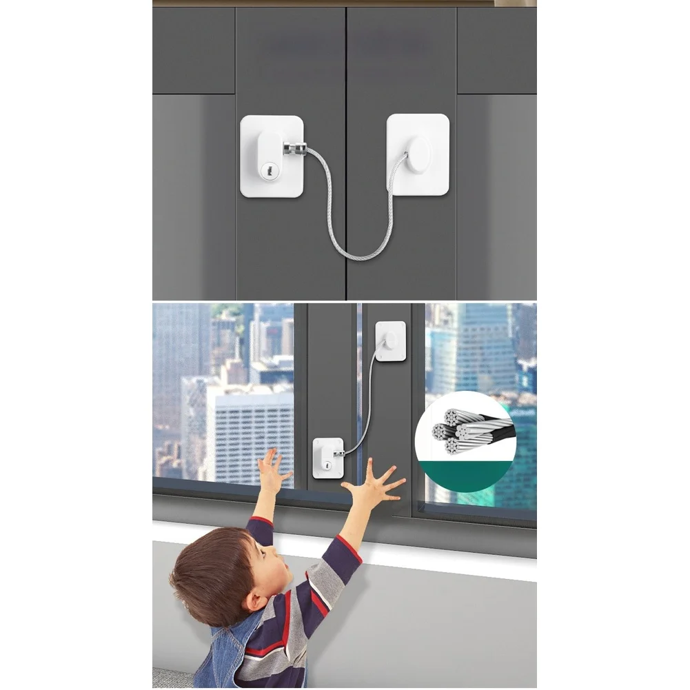 For childproof Drawer Cabinet Fridge Locks No Drill Design for Sliding Doors and Safe Home Setup for Young For children
