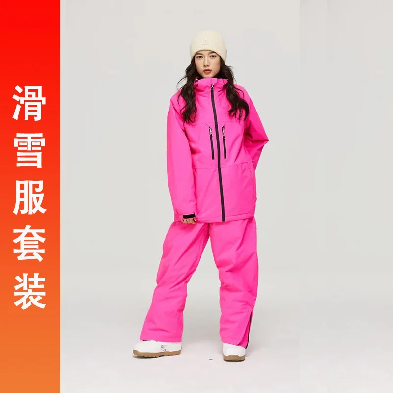 

Лыжный костюм, комплект лыжной куртки, мужской и женский альпийский сноуборд, ветрозащитный, снежный, водонепроницаемый костюм