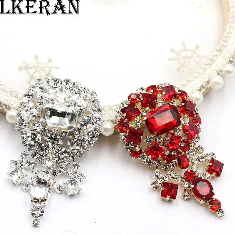 LKERAN62 * 36MM Gold Hollow Octopus Shaped Alloy Diamond Inlaid Glass For Clothing, Bow Hair Accessories, Children's Crafts, Jew