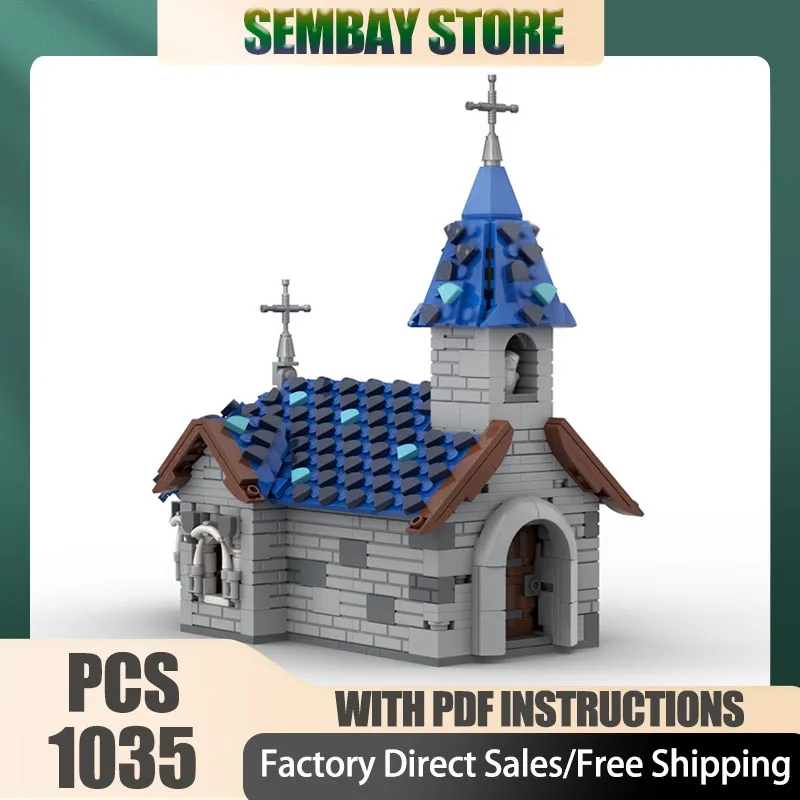نموذج قلعة القرون الوسطى Moc قوالب بناء نموذج الكنيسة المعيارية كتل التكنولوجيا عيد الميلاد لتقوم بها بنفسك لعبة هدايا البناء