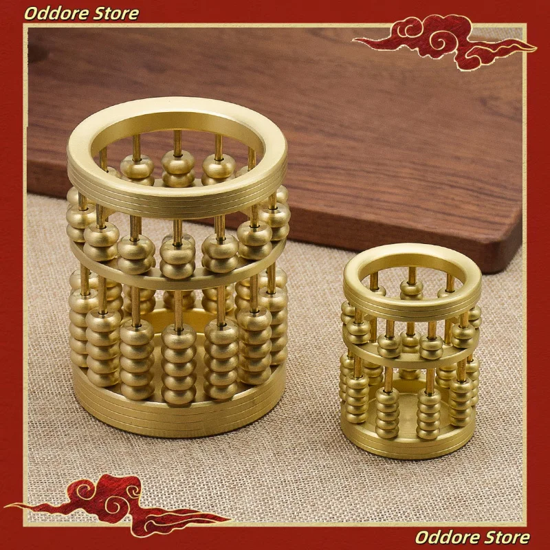 

Bronze Abacus Pen Holder Chinese Style Creative Home Office Living Room Decorations Brass Material Artifacts Desk Accessories
