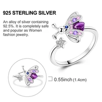 Original 925 Sterling Silver Luminous Firefly Elf Open Rings for Women Girls Jewelry Birthday Anniversary Gifts - Image 4