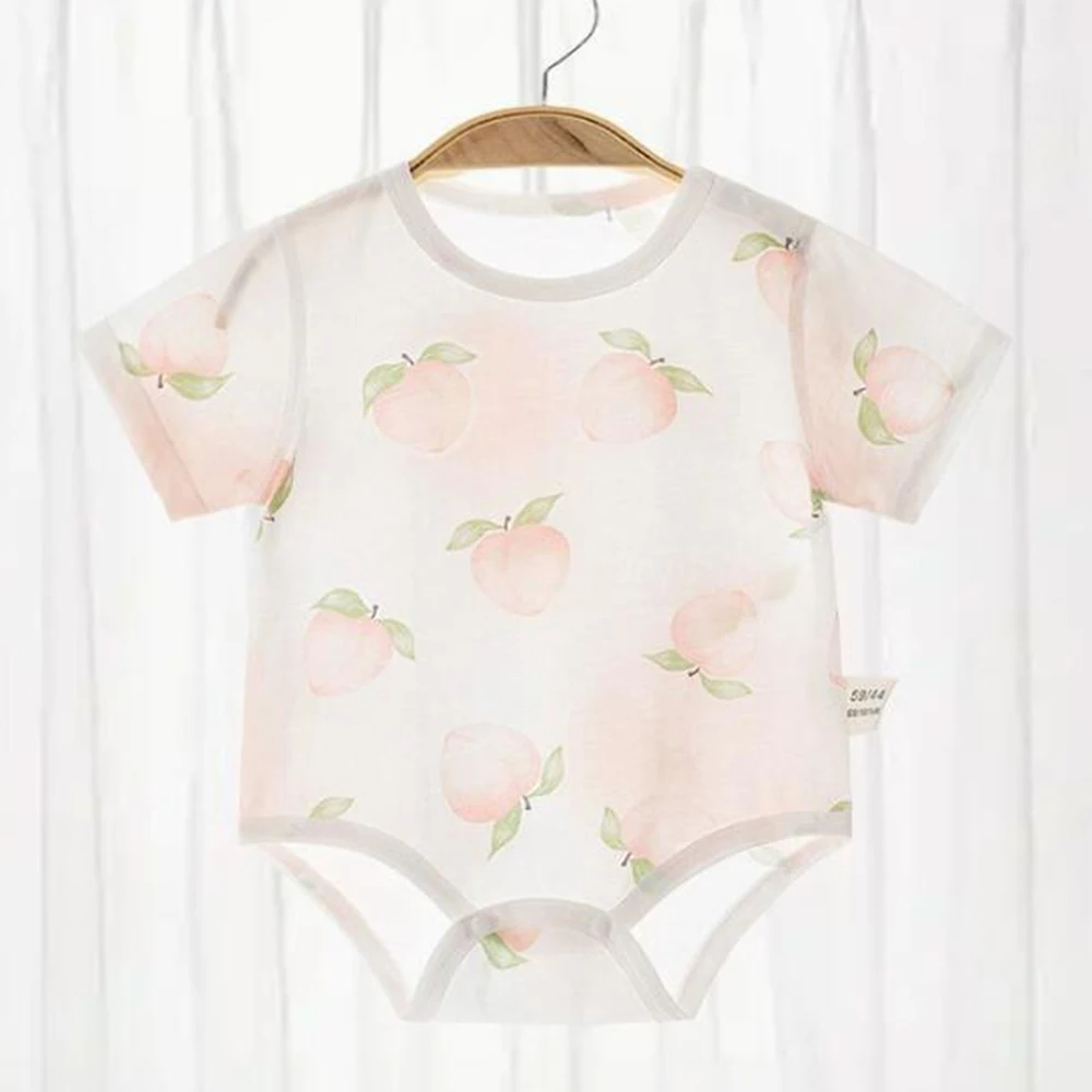 Newborn Baby Bodysuit Short Sleeve Fruit Print 100% Cotton Summer Baby Boy Boutique Clothes Daily Wear Infant Girl Rompers