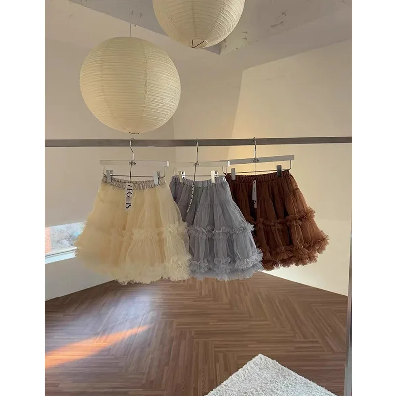

2025 Spring Summer Sweet ruffle Short Cake Skirt