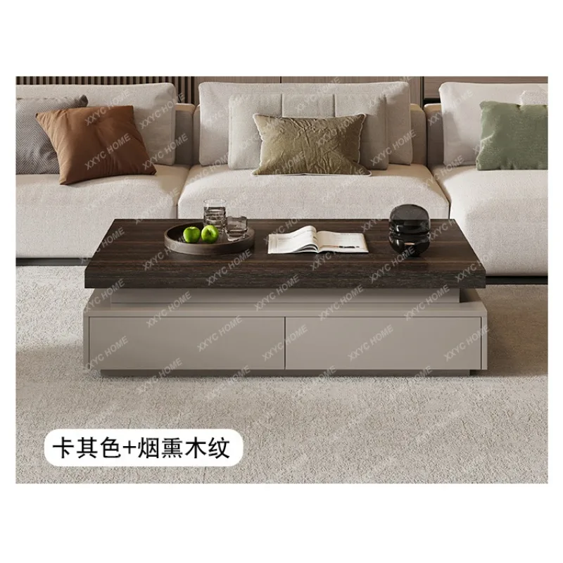 

modern simple creative coffee table light luxury high-end tea table solid wood