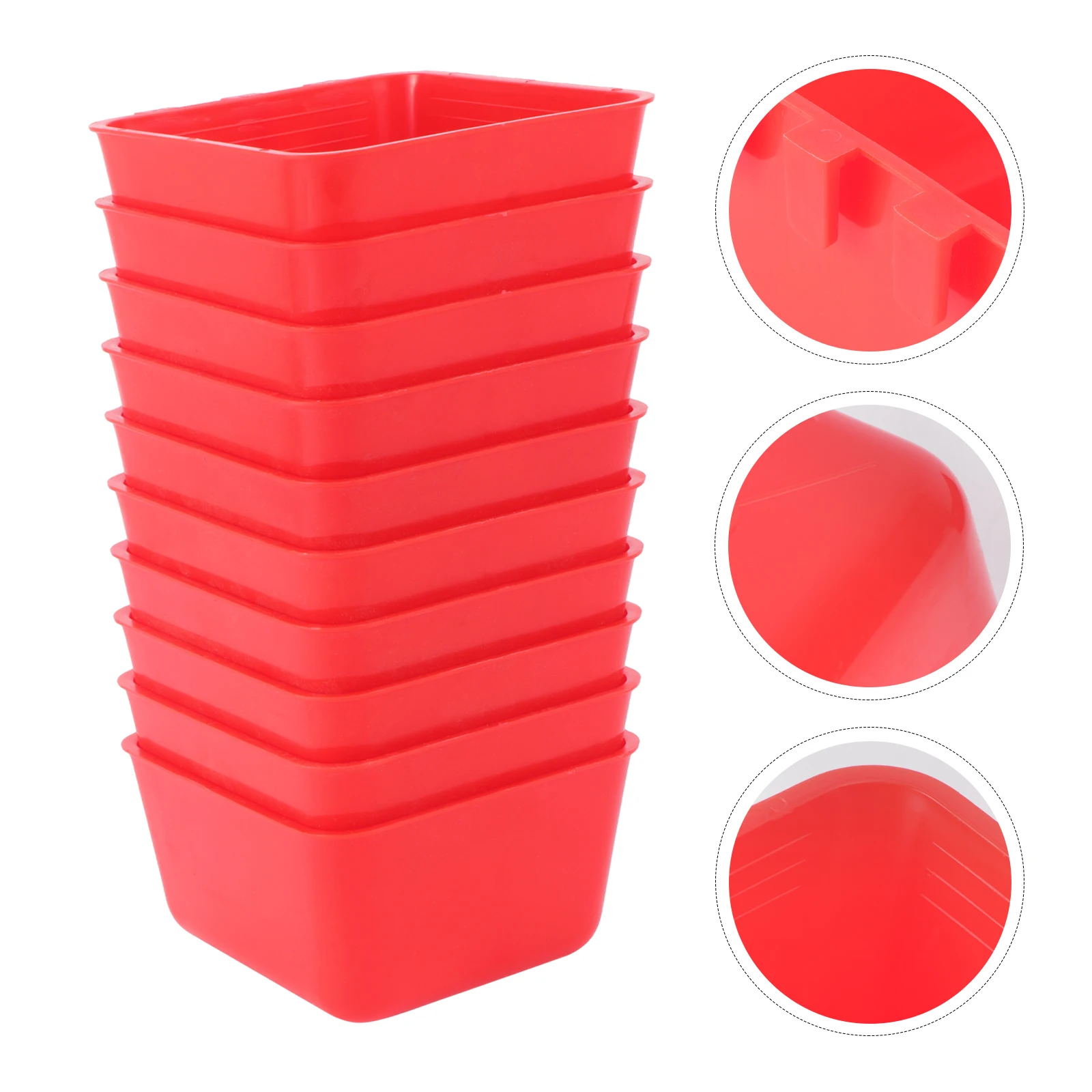 

10pcs Bird Trough Pigeon Feeder Durable Cage Food Water Cups Polyethylene Containers Plastic Bowls Pet Supplies
