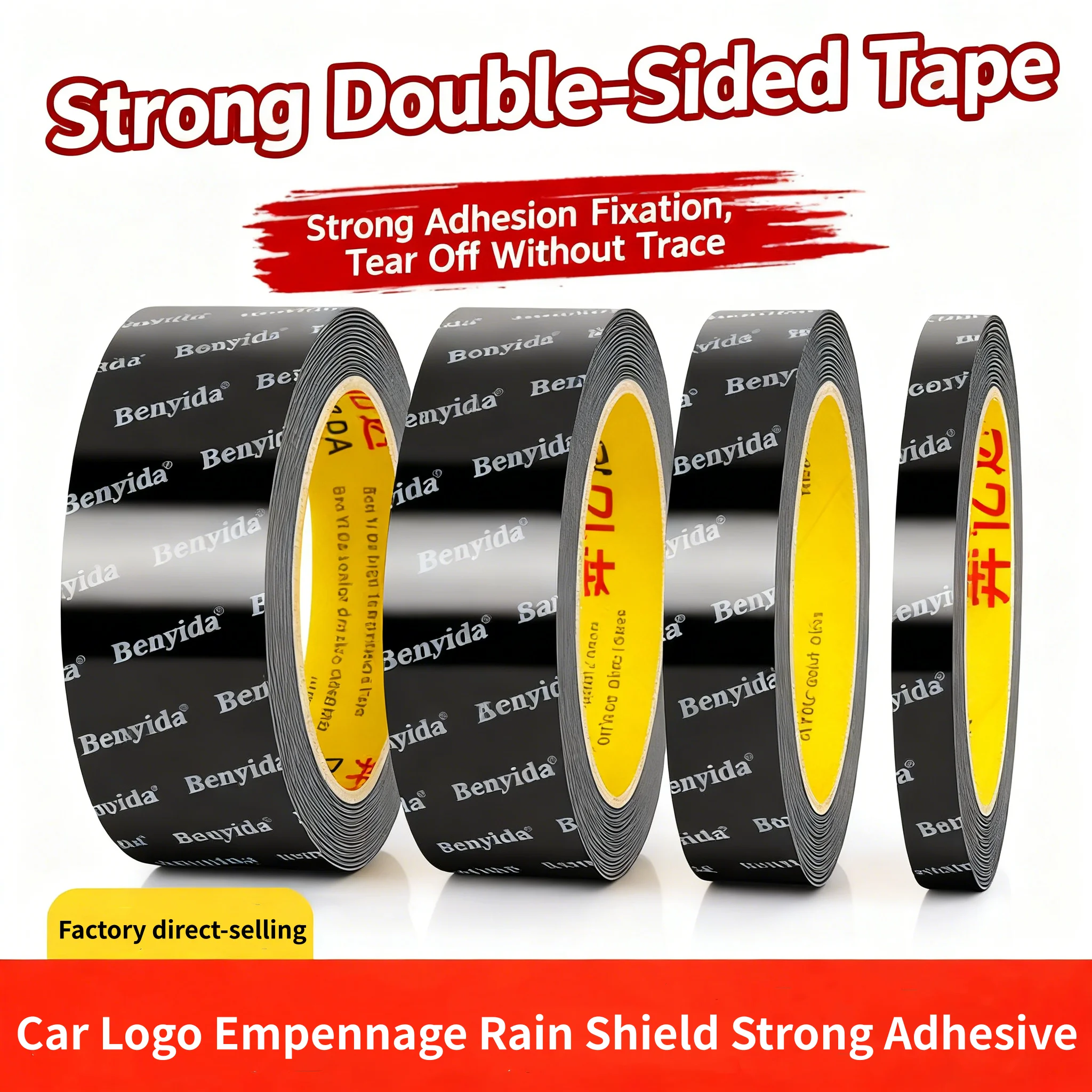 3m/Roll Automobile Tail Wing  Strong Double Sided Tape High Viscosity Waterproof Car Repack Fixed Adhesive High Temperature
