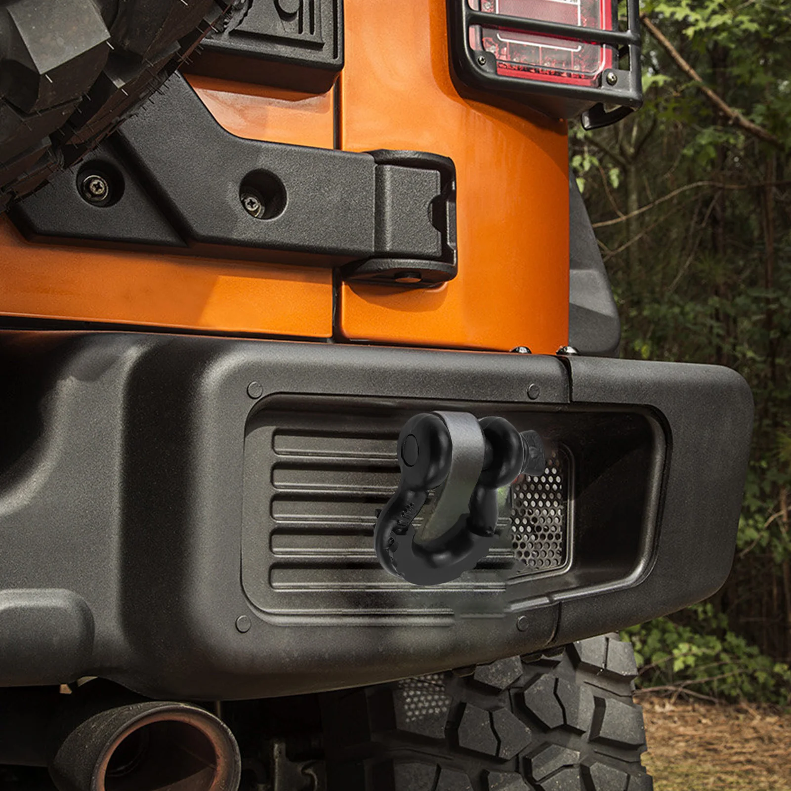 Grillete de recuperación todoterreno, grillete de anillo 3/4 D, correa de remolque de resistencia a la rotura de 41887 libras, arco grande