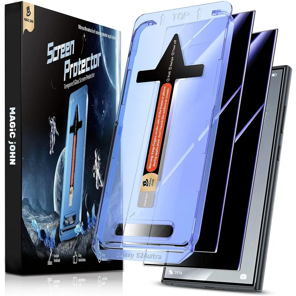 

Ultra Privacy Screen Protector for 6.8 Devices, 28° Anti-Glare Tempered Glass, Easy Install, Dust-Free, Case Compatible