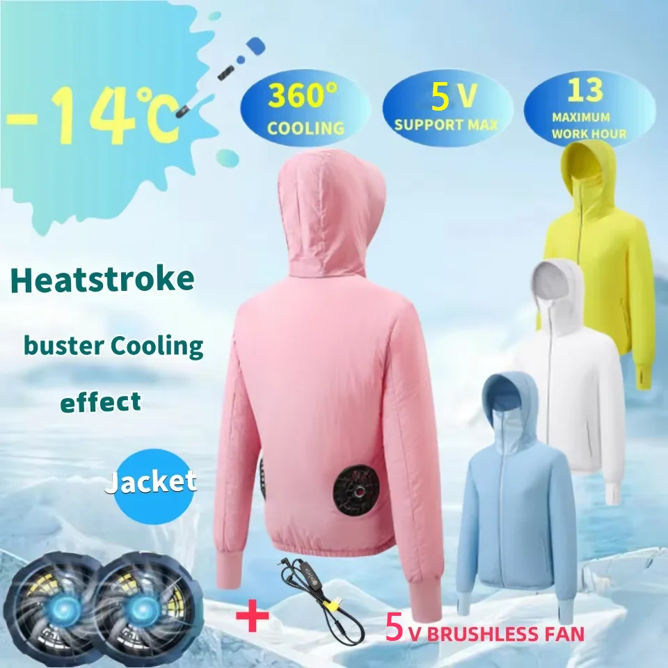 

Latest Fan Cooling Air Conditioner Shirt USB Rechargeable Outdoor Work Clothes Men's and Women's Summer Cooling Jacket