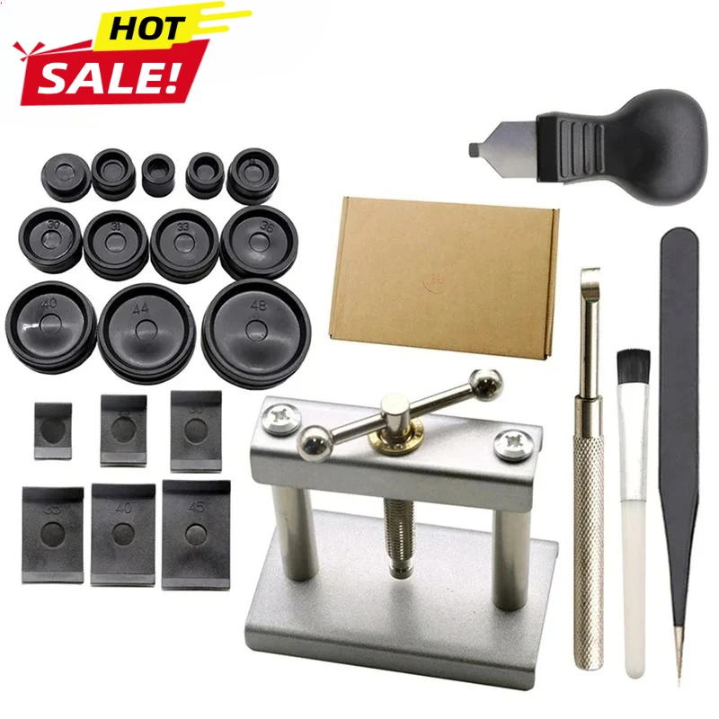 23PCS Professional Watch Press Set Watch Back for CASE Closing Tool & Fitting Dies Watch Repairing Tool Die Kit for Watchmaker