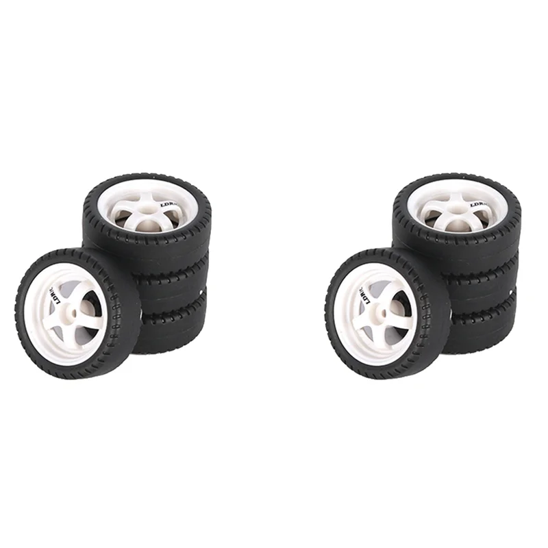 AS96-8Pcs 33Mm RC Drift Tire Wheel Hard Tyre For LDRC AE86 A86 A86P LD1801 1/18 RC Car Upgrade Parts Accessories,1