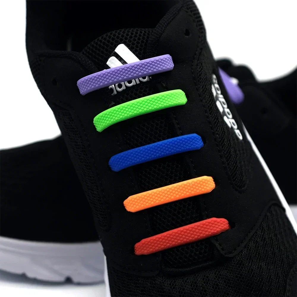 16pcs/Lot Lazy Shoes Accessories Elastic Silicone Shoelaces Shoelace Creative Kids Adult Sneakers Quick No Tie Rubber Shoelaces image 3
