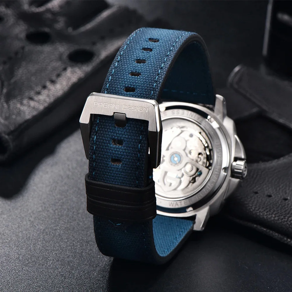 Reloj Mecánico PAGANI DESIGN para hombre, reloj automático luminoso de cristal de zafiro de lujo, reloj de acero inoxidable resistente al agua de