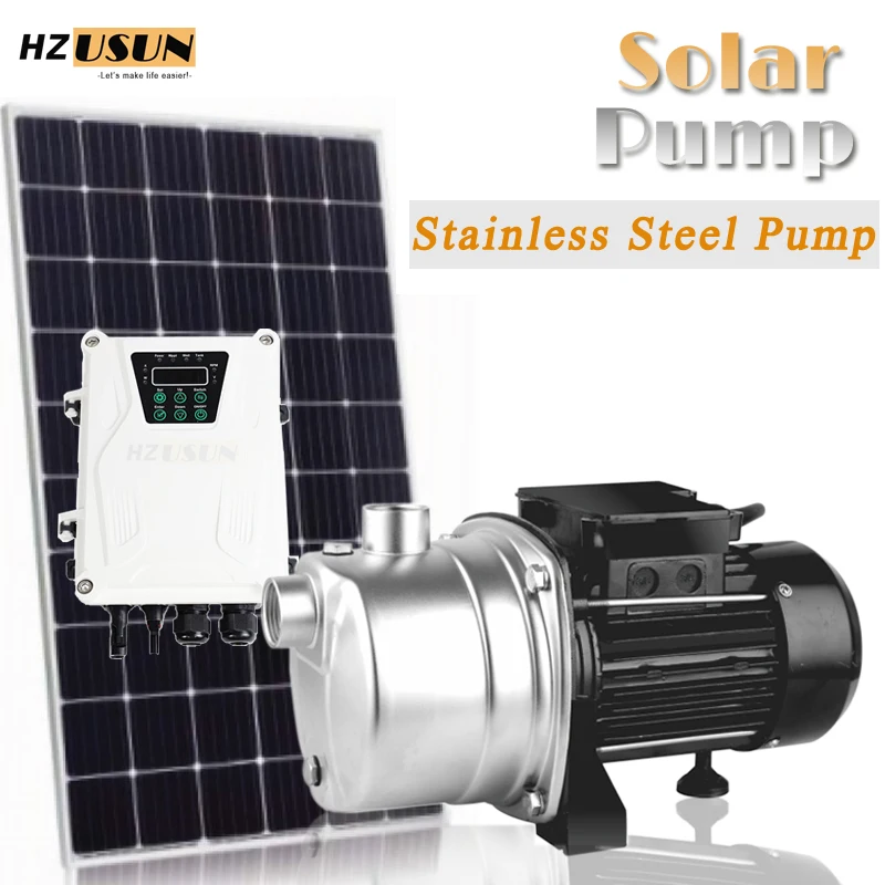 

HZUSUN Household 0.5 HP DC Brushless Solar Powered Booster Water Pump Price Small 48 Volt Farm High Pressure Water Transfer Pump