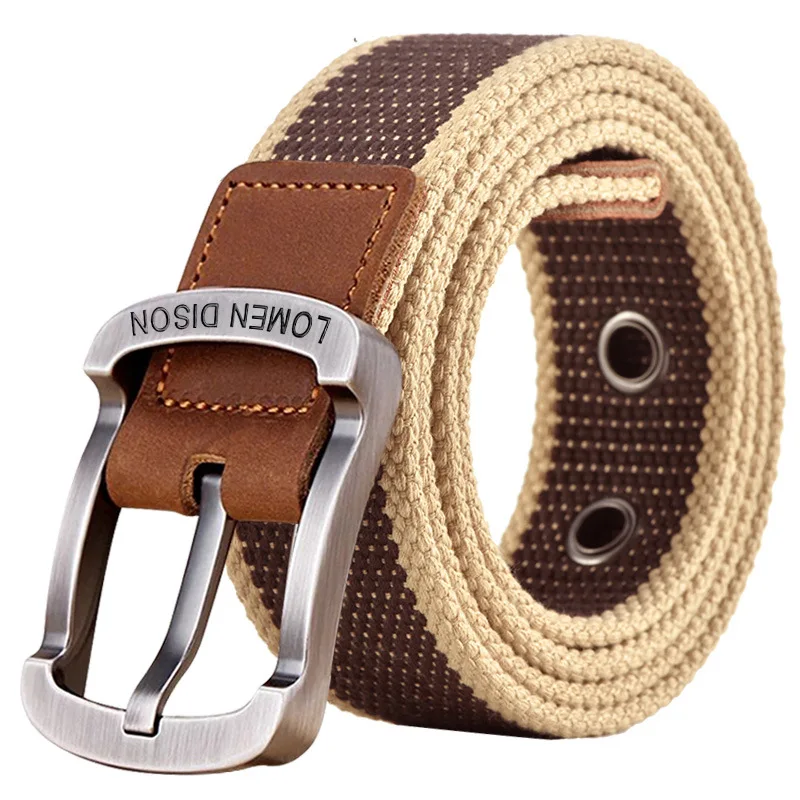 Canvas belt men's women's belt casual trousers Korean style student pin buckle youth military training belt outdoor