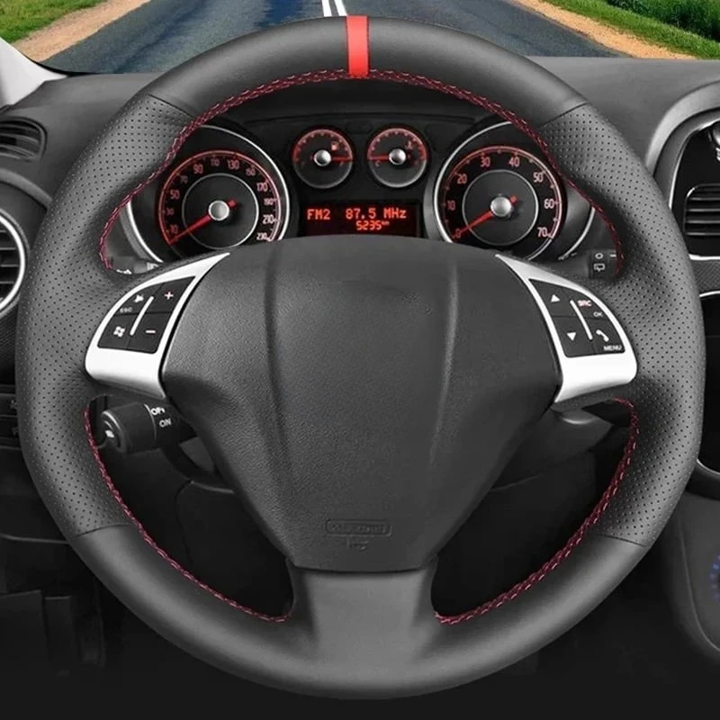 Car Steering Wheel Cover Suede Braid Car Accessories For Fiat Punto Bravo Linea 2007-2019 Qubo Doblo 2008-2015 Grande Punto