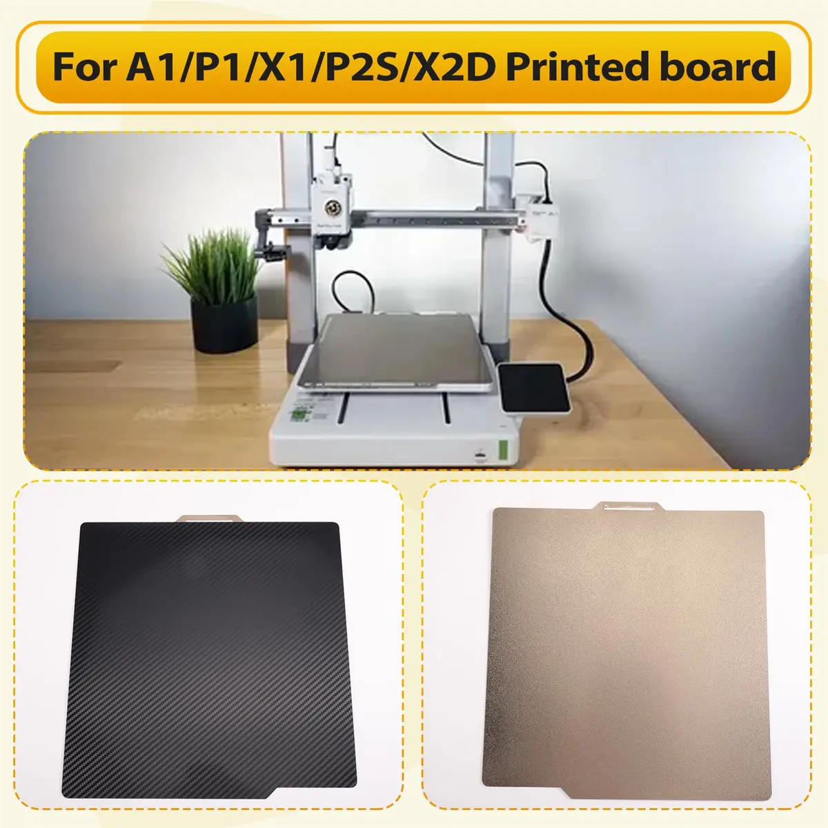 Double-Sided Printing Build Plate 257x257mm for A1/P1/X1/P2S/X2D Spring Steel Sheet PEI Smooth PET Sheet
