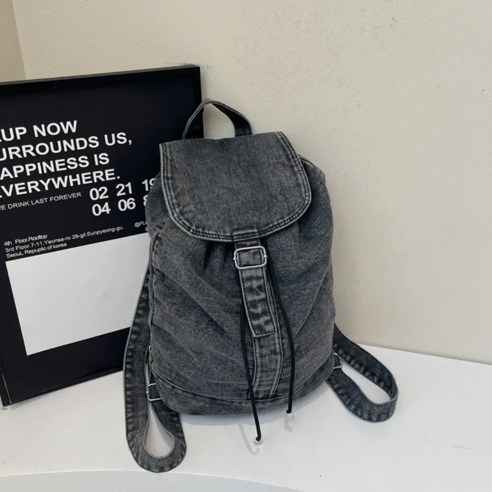 Casual Fashion Denim Backpack Large Capacity Retro Cowboy Travel Back Packs Soft Zipper Jeans Bookbags Female