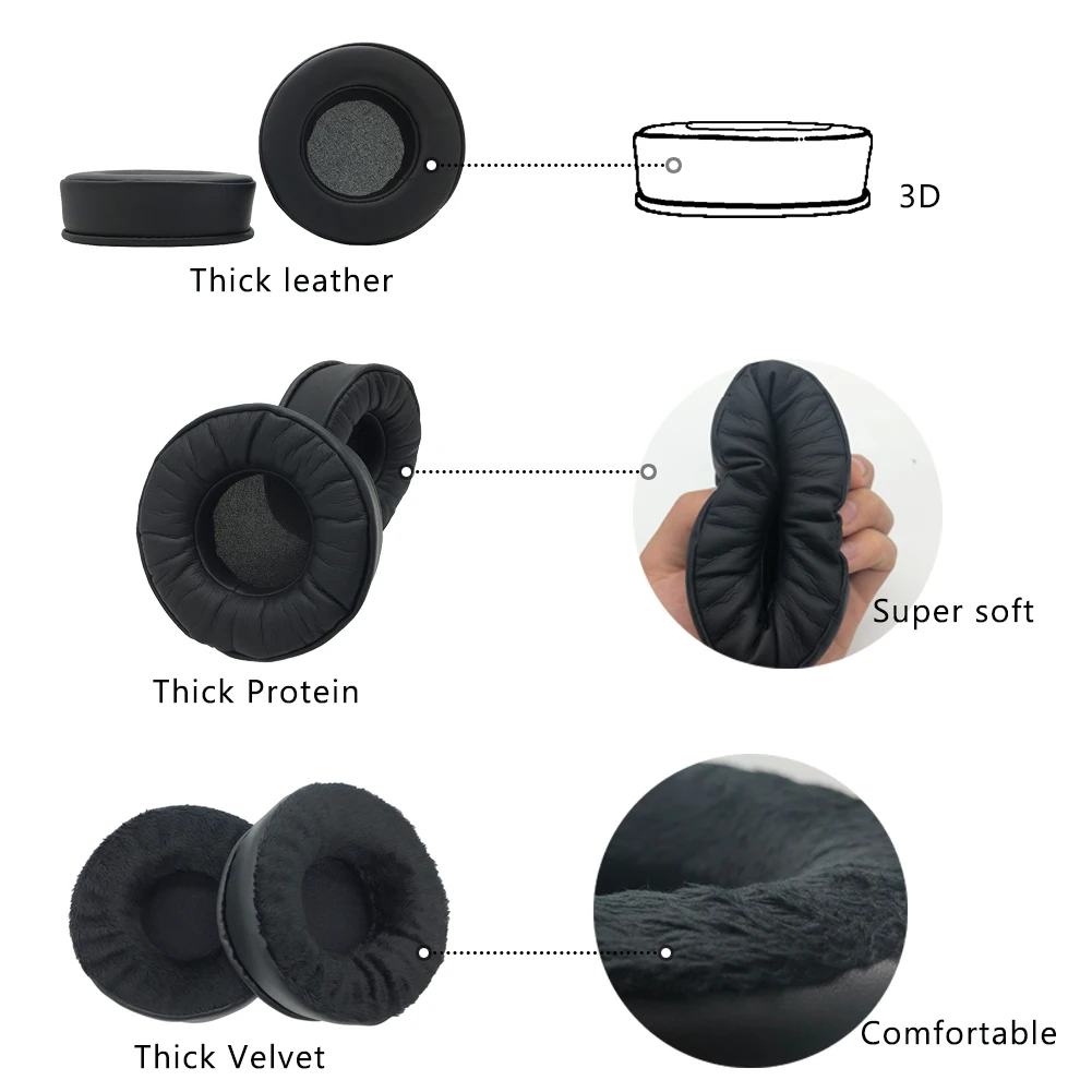 Whiyo Replacement Ear Pads for Bluedio T5 T4 T4S Headphones Cushion Sleeve Velvet Earpad Cups Earmuffes Cover