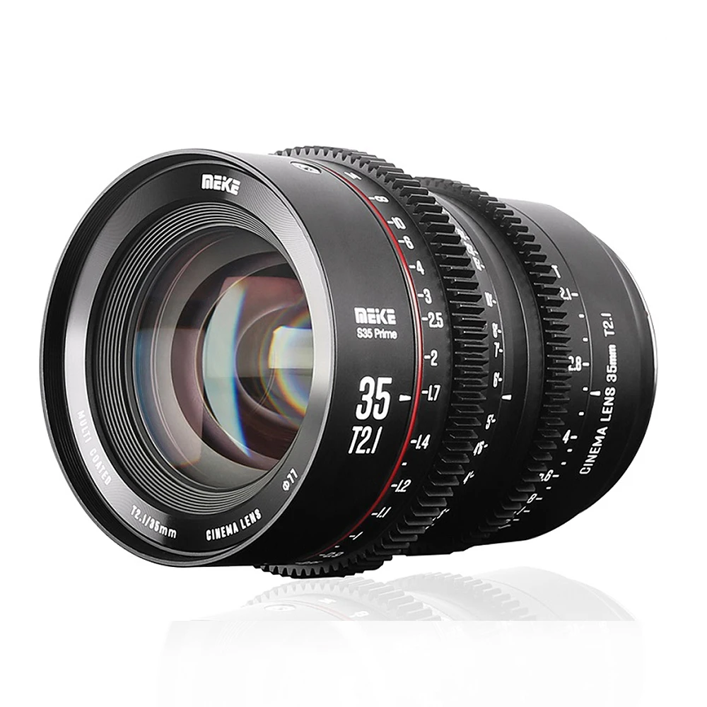 Meike 35mm T2.1 S35 Manual Focus Cinema Lens for EF-Mount Canon EF C100 Mark II C200 C300 Mark II C70 BMPCC 6K Pro Blackmagic