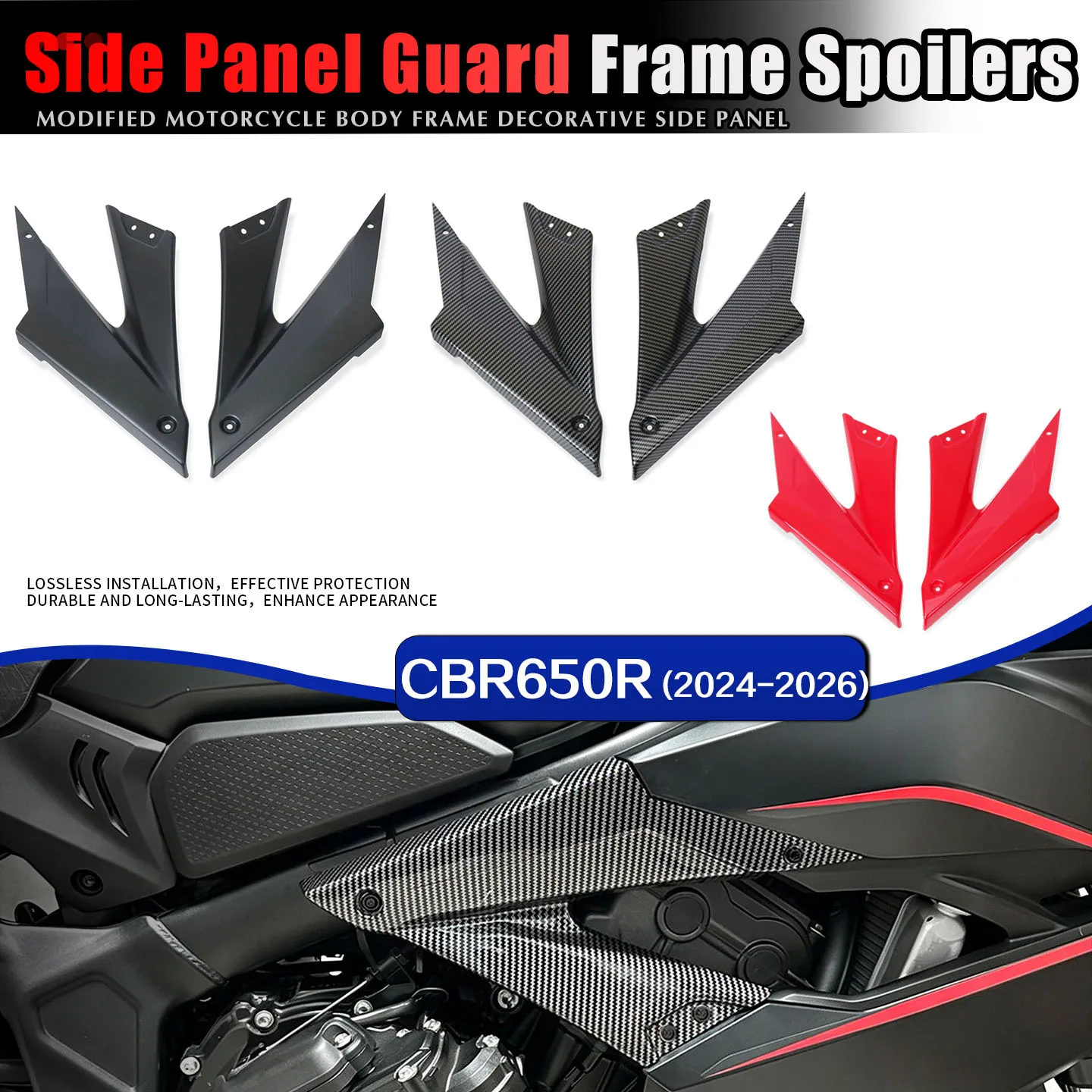 

For CBR 650R CBR650R cbr 650r E-CLUTCH 2024-2026 Motorcycle Side Panel Frame Guard Spoilers Side Cowl Fairing Decal Decoration
