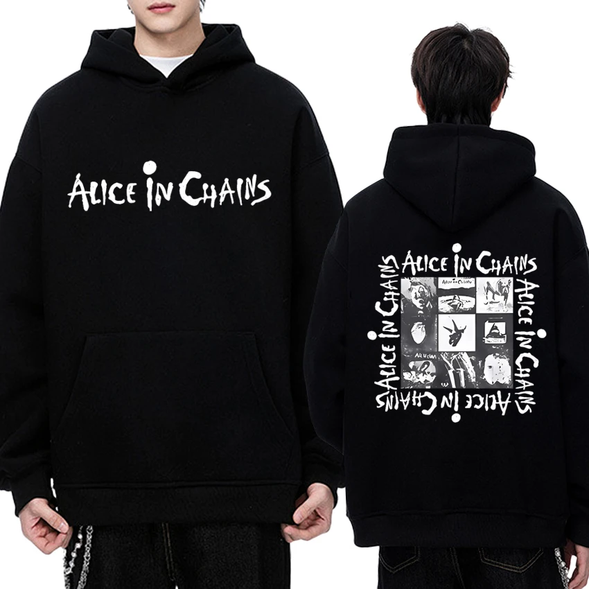 

Hot Rock Band Alice in Chains New Album Double Sided printed Hoodie Unisex vintage Fleece pullovers Men women Casual Sweatshirt