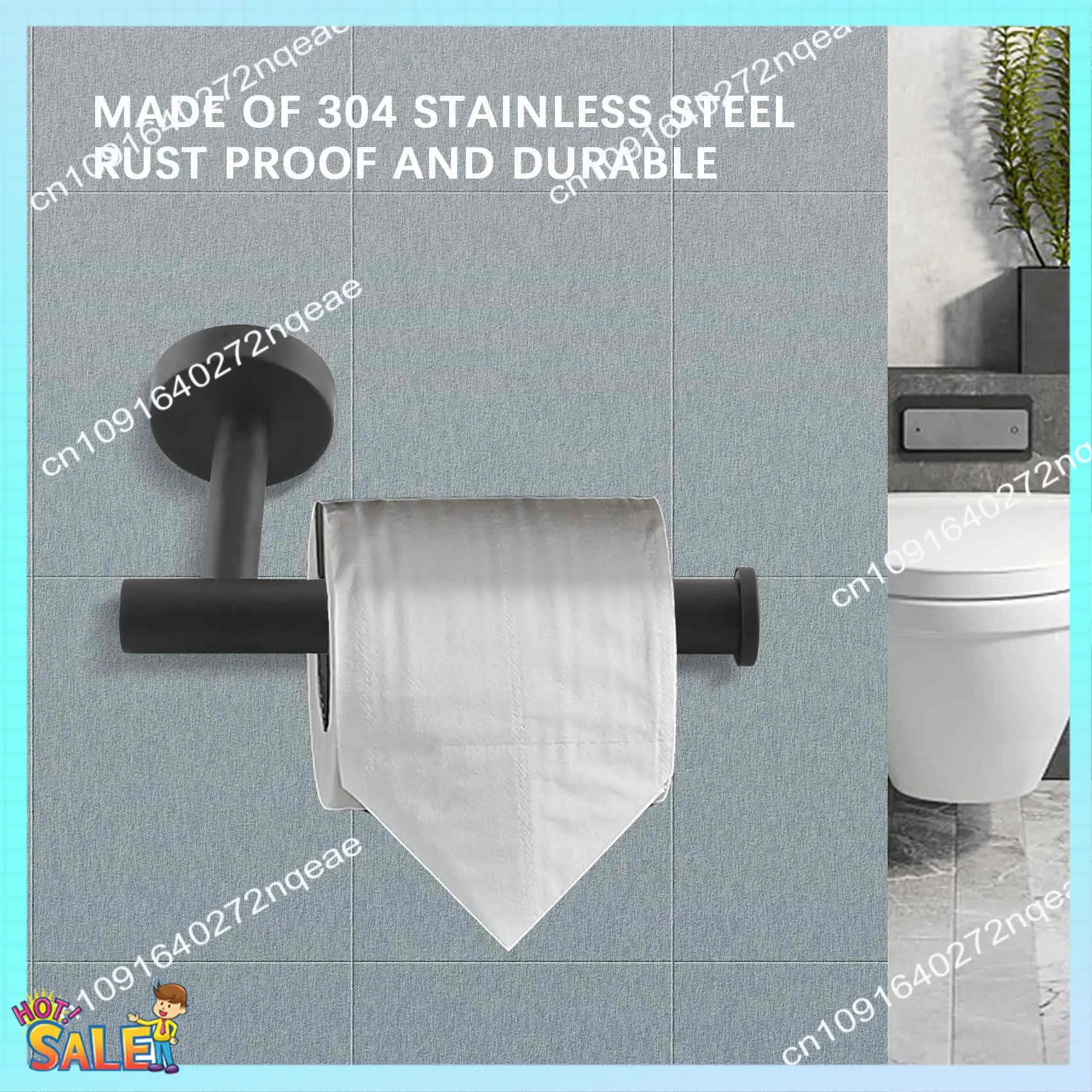 

N08R 2 шт. фурнитура для ванной комнаты, черное кольцо для полотенец и держатель для туалетной бумаги, держатель для полотенец для ванной комнаты из нержавеющей стали, держатель для полотенец