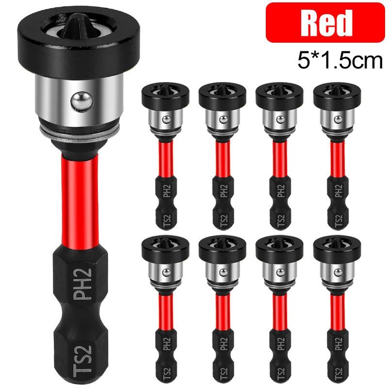 Magnetische gipsplaat positioneringsbit schroevendraaier bit boorgereedschap PH2 zeskant schacht gipsplaat positionerings schroefbits set 50mm