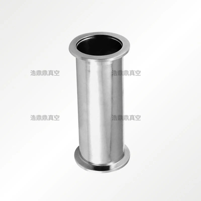 Stainless steel vacuum tube through KF16 25 40 to 50 304 flange on ISO fast extension nipple