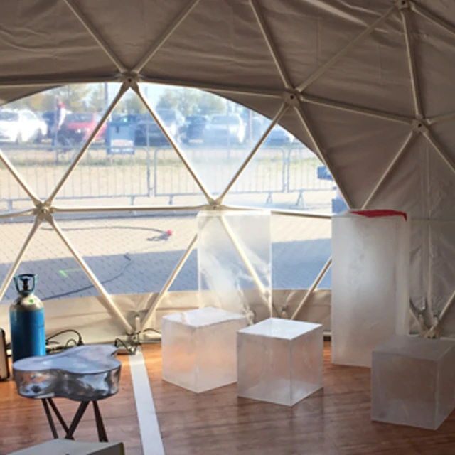 9m-14m Soundproof Fireproof Geodesic Dome Tent Igloo Glamping with Bathroom Stove Wood Floor and Jacuzzi for Events