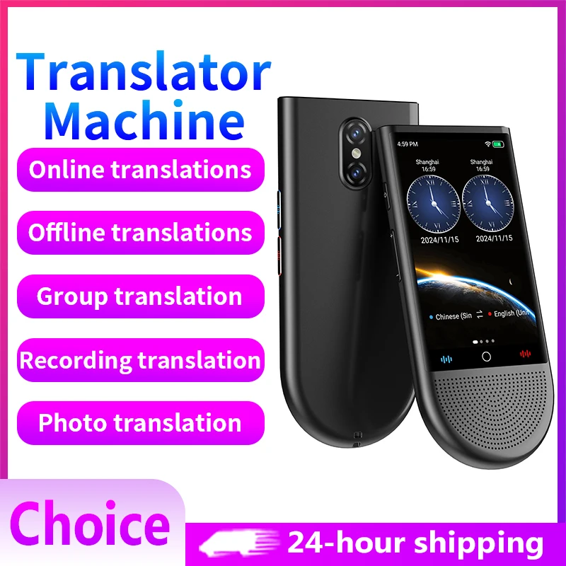 Portable AI Voice Translator Device Offline 148 Languages ChatGPT Two-Way Real Time Photo Recording Translator for Travel Study