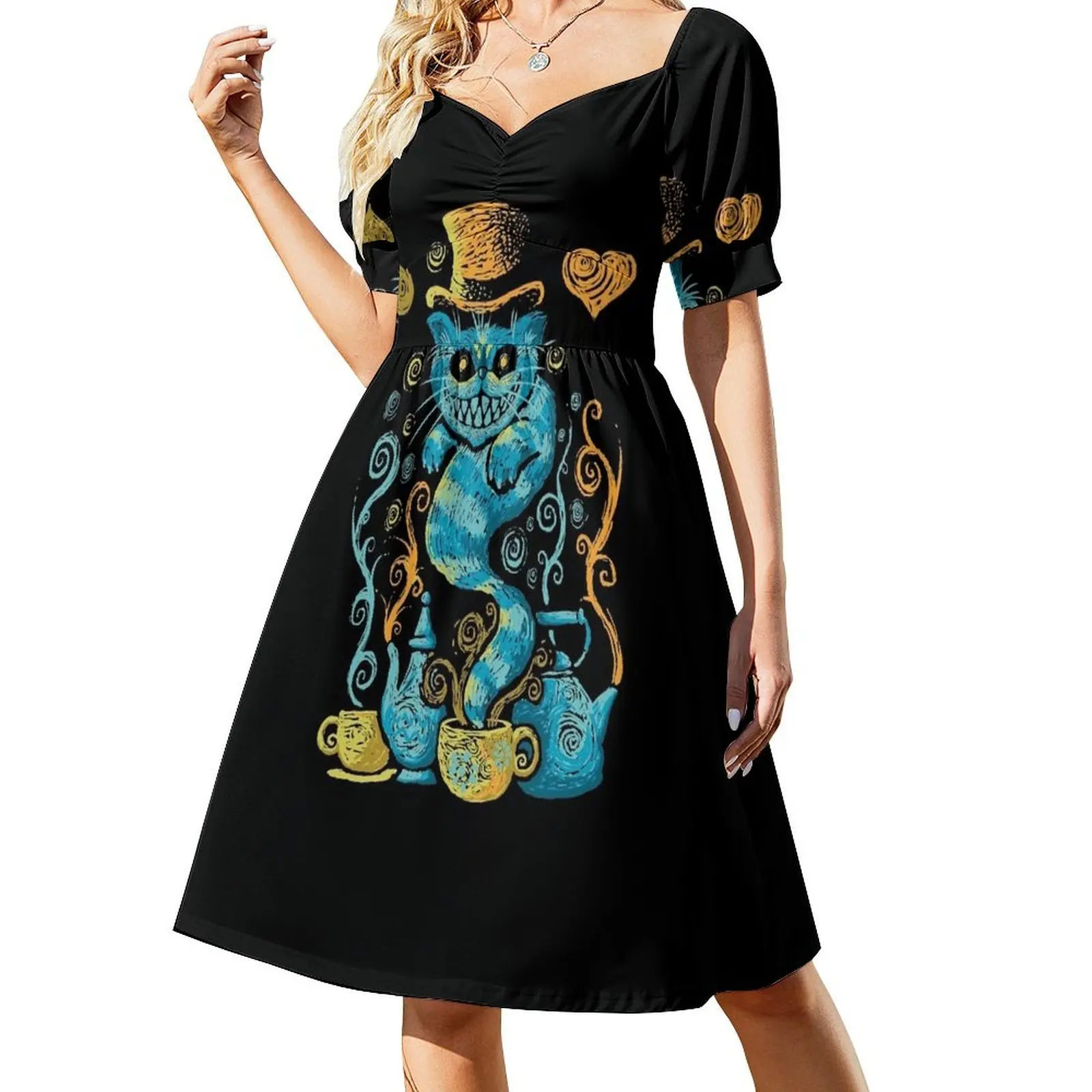 

Wondercat Impressions Short Sleeved Dress long sleeve dresses chic and elegant evening dress Dress