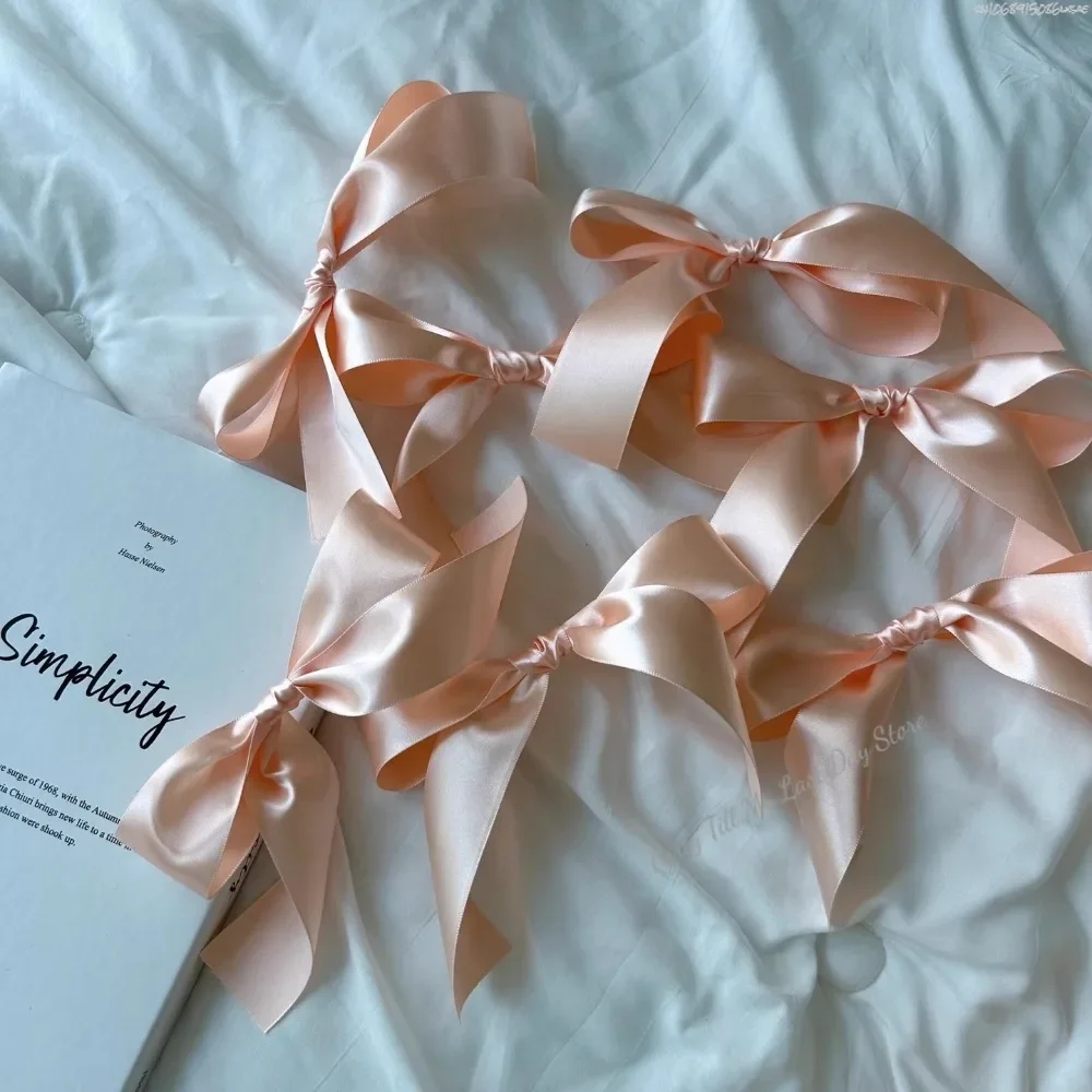 1.8M Pink White Blue Satin Bow Handmade Webbing Hanging Garlands for Birthday Wedding Party Girl Room Girly Heart Decorations