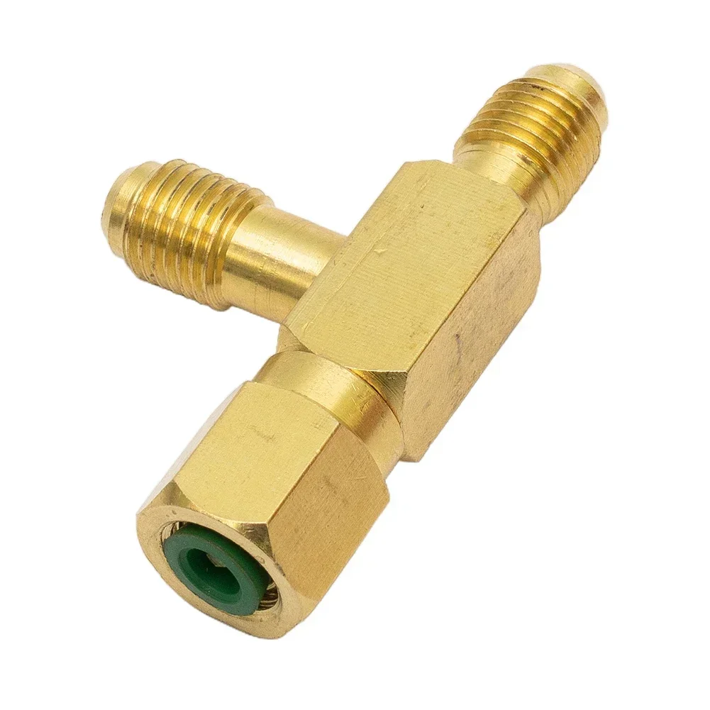 Brass T Type Adapter With 1/4 External Thread*1/4 External Thread*1/4 Female SAE External Thread For Refrigeration System Part